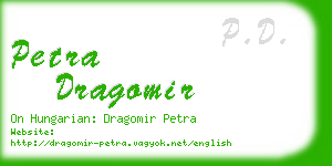 petra dragomir business card